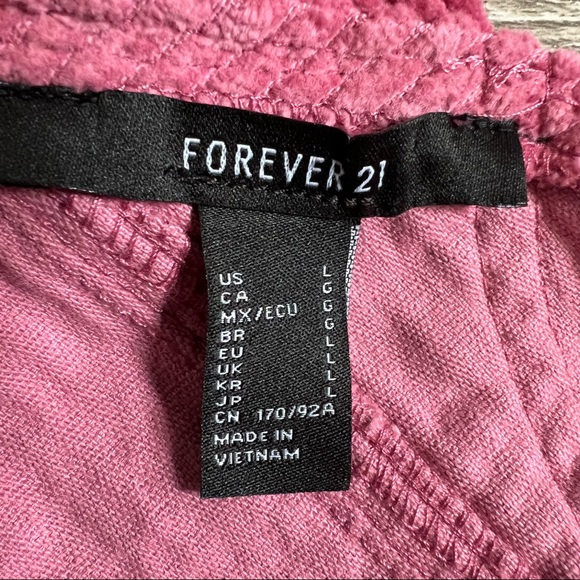 FOREVER 21 pink corduroy overalls skirt size large - Picture 6 of 9